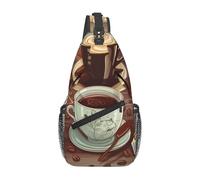 FekiLoot Sling Bag For Women Men,Coffee And Sweets Sugar Chocolate Crossbody Shoulder Bag Sling Backpack Chest Bag Travel Hiking Casual Sport Daypack