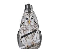 FekiLoot Sling Bag For Women Men,Curious Barred Owl Closeup Crossbody Shoulder Bag Sling Backpack Chest Bag Travel Hiking Casual Sport Daypack