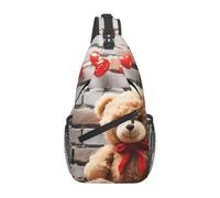 FekiLoot Sling Bag For Women Men,Cute Bear Valentine Gift Crossbody Shoulder Bag Sling Backpack Chest Bag Travel Hiking Casual Sport Daypack