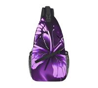 FekiLoot Sling Bag For Women Men,Cute Purple Butterfly Crossbody Shoulder Bag Sling Backpack Chest Bag Travel Hiking Casual Sport Daypack