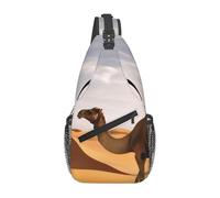 FekiLoot Sling Bag For Women Men,Desert Sand Camel Crossbody Shoulder Bag Sling Backpack Chest Bag Travel Hiking Casual Sport Daypack
