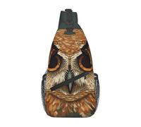 FekiLoot Sling Bag For Women Men,Owl Head Pattern Crossbody Shoulder Bag Sling Backpack Chest Bag Travel Hiking Casual Sport Daypack