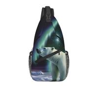 FekiLoot Sling Bag For Women Men,Polar Bears Northern Lights Crossbody Shoulder Bag Sling Backpack Chest Bag Travel Hiking Casual Sport Daypack