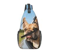 FekiLoot Sling Bag For Women Men,Puppy Dog Boston Terrier Crossbody Shoulder Bag Sling Backpack Chest Bag Travel Hiking Casual Sport Daypack