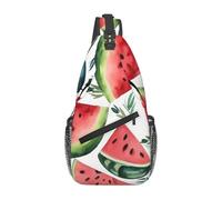 FekiLoot Sling Bag For Women Men,Watercolor Watermelon Pattern Crossbody Shoulder Bag Sling Backpack Chest Bag Travel Hiking Casual Sport Daypack