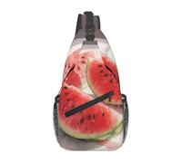 FekiLoot Sling Bag For Women Men,Watermelon Red Slices Crossbody Shoulder Bag Sling Backpack Chest Bag Travel Hiking Casual Sport Daypack