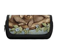 FekiLoot Sloth Family Pencil Case Portable Zipper Large Capacity Pencil Bag Handheld Multi Function Portable Pencil Pouch Organizer for Family Office Supplies