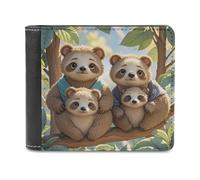 FekiLoot Sloth Family Wallet Large Capacity Slim Bifold Wallet with Multiple Card Slots PU Leather Men Purse
