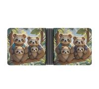 FekiLoot Sloth Family Wallet Slim Leather Bifold Wallet Extra Capacity Wallets with Multiple Card Slots Men Billfold