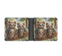 FekiLoot Sloth Family Wallet Slim PU Bifold Design Wallet with Multiple Card Slots Wallets Extra Capacity Pocket Wallets