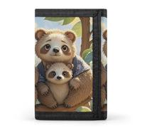 FekiLoot Sloth Family Wallet Slim Trifold Wallets with Multiple Card Slots Credit Card Holder Pocket Coin Purse