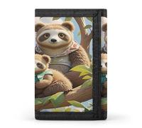 FekiLoot Sloth Family Wallet Slim Trifold Wallets with Multiple Card Slots Credit Card Holder Pocket Coin Purse