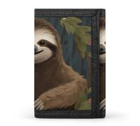 FekiLoot Sloth Wallet Compact Blocking Trifold Wallets with Zipper Minimalist Purse Wallet Credit Card Holder
