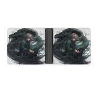 FekiLoot Snake And Man Leather Wallet Double-Sided Different Images Bifold Wallet Ultra Strong Stitching Slim Wallets