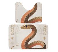 FekiLoot Snake Classic Design Bath Rug Mat 2 Piece Set 19.7"x31.5" Super Absorbent Bathroom Rugs with U Shaped Contour Bathroom Mat Washable Bath Mats, Non-Slip Backing for Toilet Rug