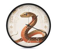 FekiLoot Snake Classic Design Modern Wall Clock - 10 Inch Round, Silent Non-Ticking, Analog Display, Decorative Snake Classic Design Digital Wall Clock for Living Room Classroom Office Decor