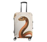 FekiLoot Snake Classic Design Travel Luggage Cover Stretchable Airplane Suitcase Protector Sleeve Universal Washable Fit for 19-32 Inch Checked Baggage,Water Resistant Durable Luggage Protector, white
