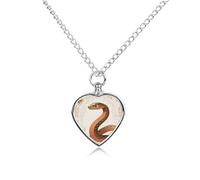 FekiLoot Snake Classic Design Urn Necklaces for Ashes Personalized Human Pet Cremation Jewelry Keepsake Locket Heart Pendant with Filling Kit Memorial Gift for Dog Cat Lover Women Men