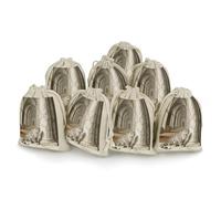 FekiLoot Snow Leopard Drawstring Gift Bags Wrapping Storage Bags for Candy Goodie Holiday Party Favors 8PCS
