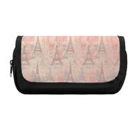 FekiLoot Soft Colors Eiffel Tower Pattern France Pencil Case Office Pencil Box Large Capacity Pencil Box Pouch Holder Double Zipper Pencil Case Use to Organize Desktop And Plan Space Home Office