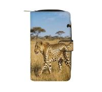 FekiLoot Solo Walk on The Grassland Wallet for Women Leather Bifold Wallet Compact Cute Cash Purse Ladies Clutch Wallets Large Capacity Credit Card Holder Travel Zipper Coin Pocket