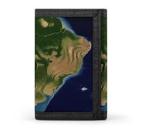 FekiLoot South America Satellite Image Wallet Compact Blocking Trifold Wallets with Zipper Minimalist Purse Wallet Credit Card Holder