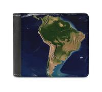 FekiLoot South America Satellite Image Wallet Fashionable Slim Leather Wallet with Multiple Card Slots And Hidden Compartments Wallets