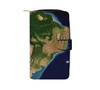 FekiLoot South America Satellite Image Wallet for Men Women Large Capacity Purse Clutch Bag Handbag Checkbook Cash Credit Cards