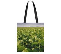 FekiLoot Soybean Field Tote Bag Lightweight Elegant Carry Bag Stylish Soft Roomy Handbag Full-Color All-Over Print Reusable Shoulder Bag Chic Daily Shopping Bag For Daily Travel Beach Work