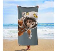FekiLoot Space Monkey Astronaut Beach Towels 63x31 Inch Oversized Lightweight Bath Towels Sand Free Pool Towel Super Absorbent Travel Swim Pool Yoga Gym Camping Towel for Adults Vacation Gift