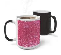FekiLoot Sparkling Pink Glitter Heat Color Changing Cup Coffee Mug
