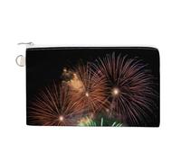 FekiLoot Splendid Fireworks Coin Purse,Travel Portable Keychain Wallet Canvas Coin Wallets Mini Zipper Tool Bag Lightweight Change Purse