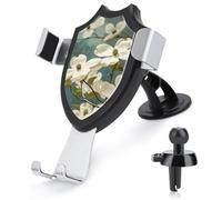 FekiLoot Spring Dogwood Blossoms Car Phone Mount for Dashboard/Vent/Windshield Auto-Clamping Gravity Sensor Truck Stand Cradle 90° Rotation Phone Holder Fits 4-6" Phones