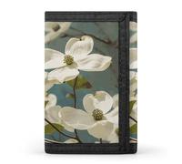 FekiLoot Spring Dogwood Blossoms Trifold Wallet Slim Minimalist Front Pocket Men's Passcase Wallet Credit Card Holder