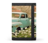 FekiLoot Spring Retro Car Wallet for Men Slim Minimalist Trifold Wallet with ID Window And Credit Card Holder