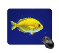 FekiLoot Square Fly Yellow Fish Mouse Pad Non-slip Rubber Base Cute Small Mousepad Gaming Mouse Mat Men Women 9.8 X 7.9 Inch Portable Waterproof for Office Laptop Home
