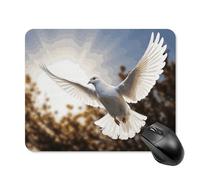 FekiLoot Square Gaming White Dove Flying in The Sun Mouse Pad Waterproof Mouse Mat Non-Slip Rubber Base Portable Travel Mouse Pad for Office Home Wireless Computer Laptop Desk Accessories