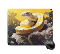 FekiLoot Square Yellow Python Mouse Pad Non-slip Rubber Base Cute Small Mousepad Gaming Mouse Mat Men Women 9.8 X 7.9 Inch Portable Waterproof for Office Laptop Home