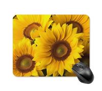 FekiLoot Square Yellow Sunflowers Mouse Pad Non-slip Rubber Base Cute Small Mousepad Gaming Mouse Mat Men Women 9.8 X 7.9 Inch Portable Waterproof for Office Laptop Home