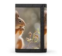 FekiLoot Squirrel Funny Animal Wallet Portable Tri Fold Wallet with Zipper Coin Purse for Women Credit Car