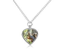 FekiLoot Squirrel in The Woods Urn Necklace for Ashes Heart Cremation Jewelry Memorial Keepsake Pendant Locket Ash Holder Memory Jewelry for Women Men to Hold Ashes of Loved Ones