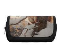 FekiLoot Squirrel on Tree Pencil Case Office Pencil Box Large Capacity Pencil Box Pouch Holder Double Zipper Pencil Case Use to Organize Desktop And Plan Space Home Office