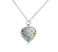 FekiLoot Stained Glass Seasons Urn Necklaces for Ashes Personalized Human Pet Cremation Jewelry Keepsake Locket Heart Pendant with Filling Kit Memorial Gift for Dog Cat Lover Women Men