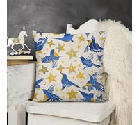 FekiLoot Star Bird Print Throw Pillow Covers 16 "x16 Plush Soft Decorative Farmhouse Square Accent Pillow Cases Spring Sofa Cushion Case for Couch Bedroom Living Room Home Decor
