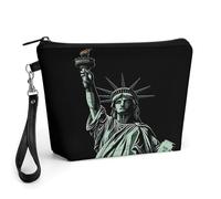 FekiLoot Statue of Liberty Pattern Makeup Bag for Purse, Waterproof Funny Cosmetic Bag for Women, Zipper Travel Pouch Gift 8.9×5.7 Inch