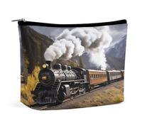 FekiLoot Steam Locomotive Train Toiletry Bag Travel Cosmetic Bag with Zipper Personalized Makeup Pouch Makeup Pouch for Women for Use in Daily Life Travel Other Occasions