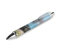 FekiLoot Steam Train by The Sea Ballpoint Pens Retractable Ball Point Pens Smooth-Flowing Black Ink 0.5mm Writing Pen Black Ink Pen for Men Women 1 PCS