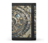 FekiLoot Steampunk Mechanical Gears Men's Wallet Extra Capacity Trifold Wallet Thin & Stylish Trifold Card Holder with ID Window