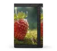 FekiLoot Strawberries on The Ground Trifold Wallet Slim Minimalist Front Pocket Men's Passcase Wallet Credit Card Holder