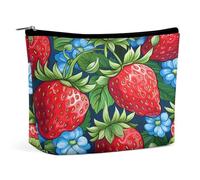 FekiLoot Strawberry Pattern Toiletry Bag Travel Cosmetic Bag with Zipper Personalized Makeup Pouch Makeup Pouch for Women for Use in Daily Life Travel Other Occasions